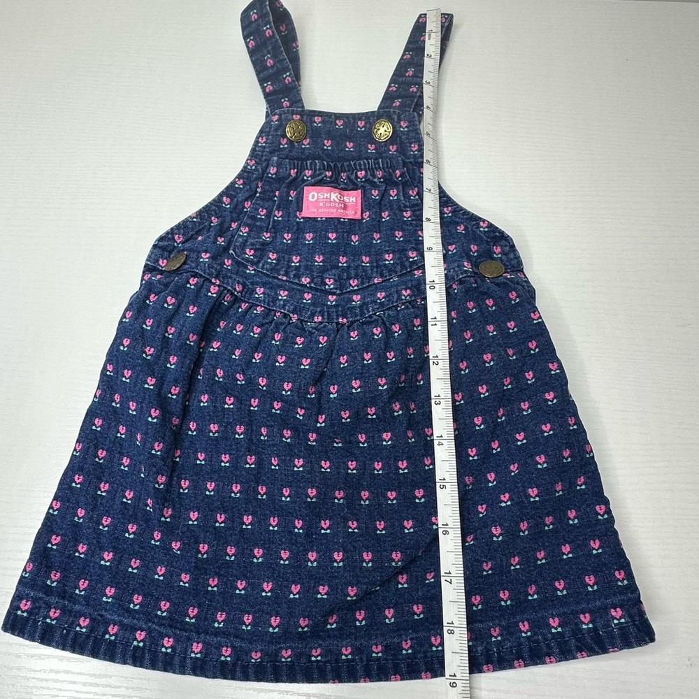 Vintage OshKosh B'Gosh Girl Overall Jumper Dress Size 2T - Picture 8 of 9